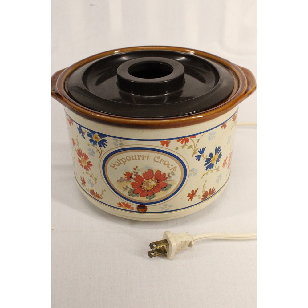 Rival Potpourri Crock 3207 Floral Warmer Vintage Cottagecore Tested Works